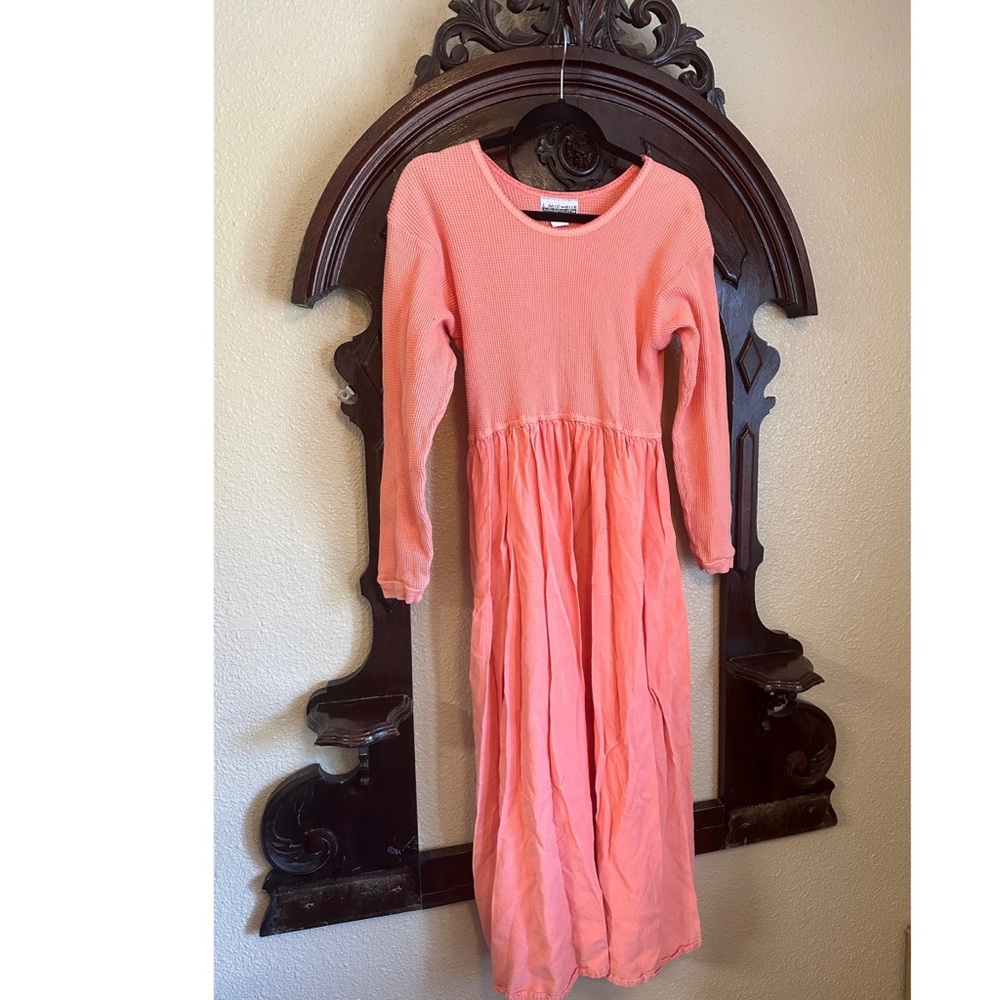 Vintage Floor Length Coral Dress 90s